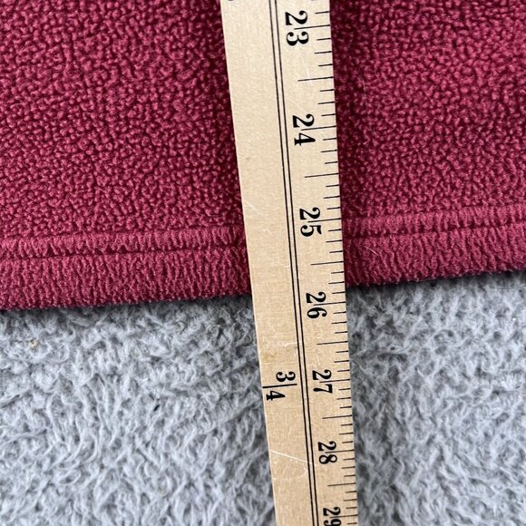 L.L. Bean Fleece Womens Medium Red 1/4 Snap Button Winter - Picture 6 of 8